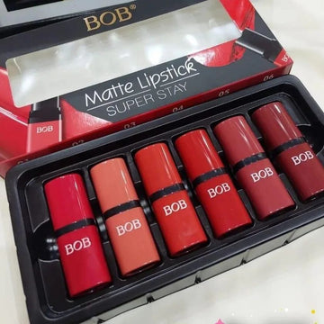 6 Pcs Bob Matte High Pigmented Lipstick Set